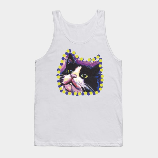 Tuxedo Cat Bright colorful pop kitty art Tank Top by bentnotbroken11